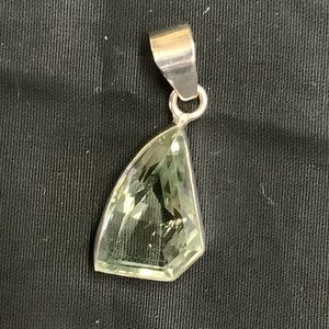 New green amethyst pendant 925 silver